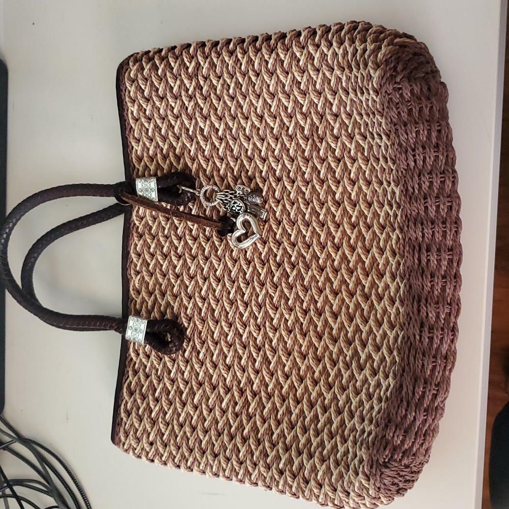 Brighton woven bag with heart dangle